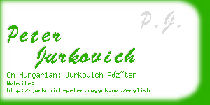 peter jurkovich business card